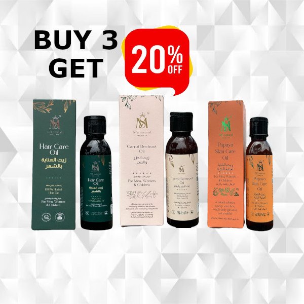 (20% OFF) MS hair care oil+papaya oil+carrot beetroot 150ml 