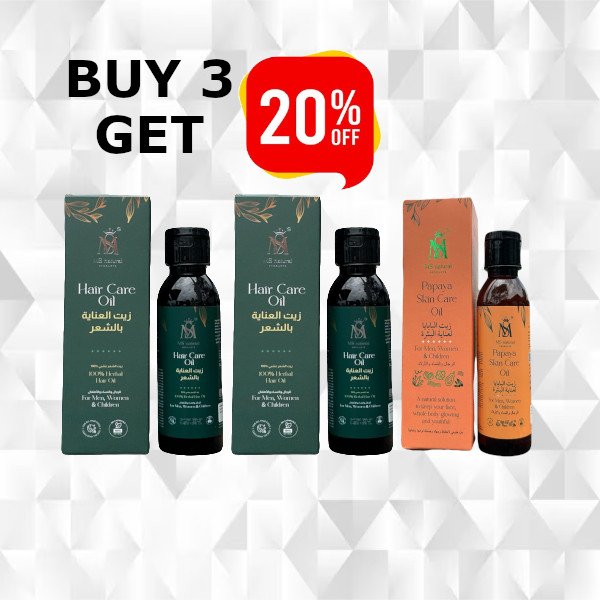 (20% OFF) 2 X MS hair care oil+ 1 X papaya skin care oil 150ml