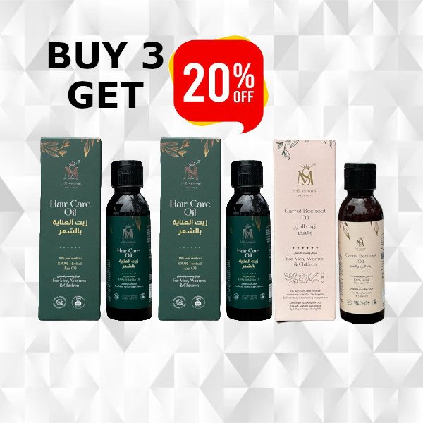 (20% OFF) 2 X MS hair care oil+ 1 X caroot beetroot oil 150ml